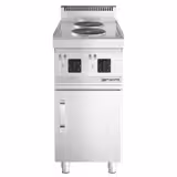 Elektrický sporák - MARIO 600 - 400x600x1000 mm - 4,0 kW - 2 plotýnky kulaté - samostatně stojící jednotka - vč. podstavce s 1 dveřmi