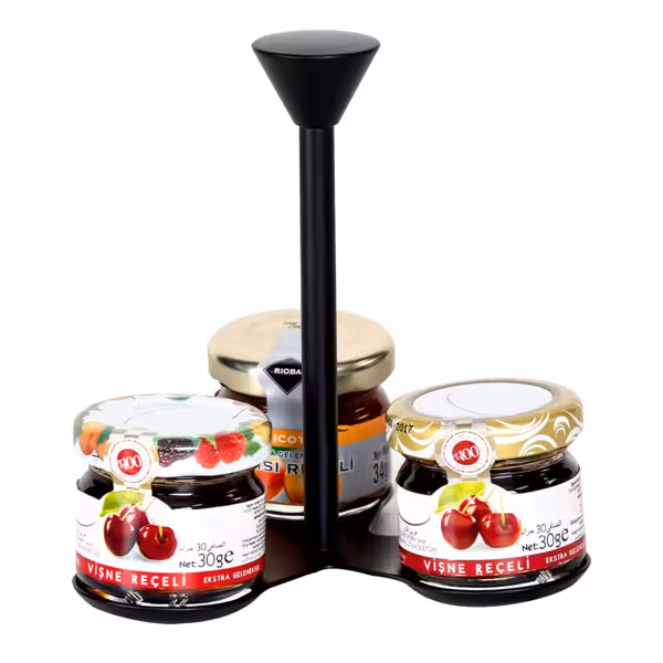Marmeladen Etagere / Buffetständer - Schwarz - mit 3 Ablagen