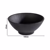 (6 pz) Ciotola - NERO - in Melamina - 0,5L - quadra - 160x160x65mm - impilabile - Nero