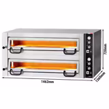Electric Deck Pizza Oven - Twin Deck - Refractory Stone Deck - 9+9 x Ø 34cm (13.4") - Mechanical Controls - up to 450°C
