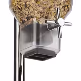 Dispenser per cereali - Linea FRESH+EASY - dosatore a manopola - 1 contenitore in plastica trasparente - 4,5 litri - supporto in acciaio inox