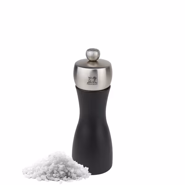 (6 sztuk) PEUGEOT | FIDJI – Młynek do soli – drewno – czarny matowy – wysokość: 150 mm