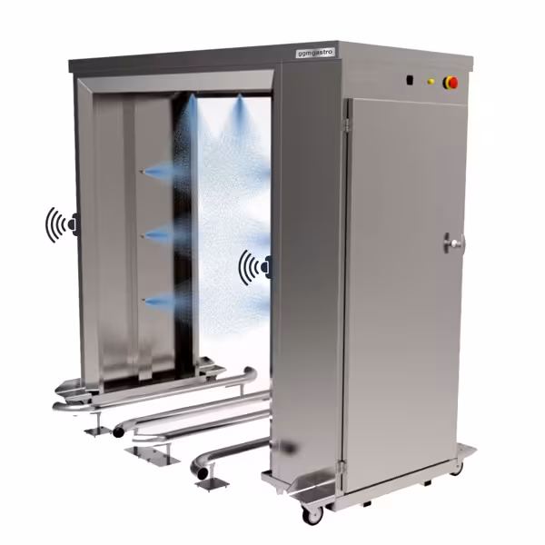 Desinfectiestation voor winkelwagens - 50W - RVS - 36L - 1830x850x1640mm