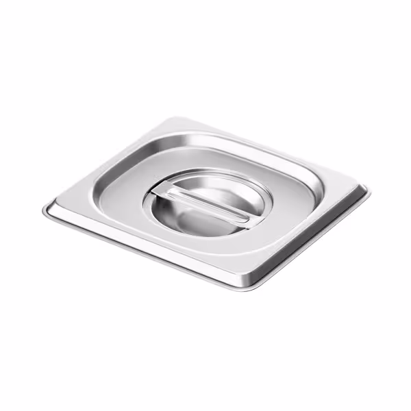 Couvercle inox GN 1/6 - avec encoche - 176x162x27mm - Hauteur: 27mm