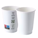 (500 Stück) Coffee to go Pappbecher - doppelwandig - 300ml - Ø 90mm - Weiß