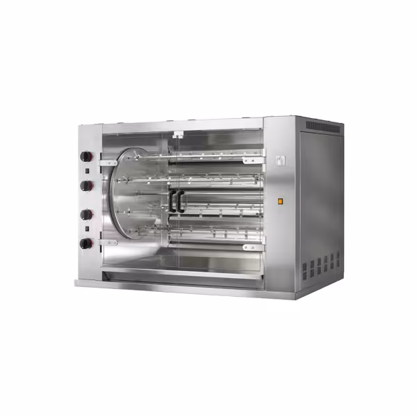 Gaz Rôtissoire à poulets Verticale - avec 8 broches pour jusqu’à 48 poulets - 37,2kW