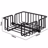 (6 kom) Držač za salvete - URBAN - 190x190x(H)75 mm - za cca 50 koktel‑salveta 24x24 cm 1/4 preklop - crni premaz - uklj. uteg