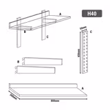 Étagère murale ECO en inox - 800 × 300 mm - avec 2 étages