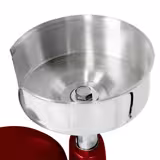 Commercial Manual Burger Press - 130 mm Ø only – Red stainless steel – 5–18 mm; built‑in paper storage