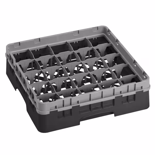 CAMBRO | CAMRACK® - Bardak Basketi 1/1 - 25 bölmeli - 1 uzatıcılı - 500x500mm - Siyah