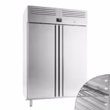 Koelkast RVS PREMIUM PLUS - GN 2/1 - 1385mm - 1240liter - tot +8°C - met 2 deuren - geforceerde koeling, LED‑verlichting, slot & automatische ontdooiing