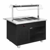 Chariot de buffet réfrigéré - DANZIG - 1300mm - pour 3x GN 1/1 - avec glissière à plateaux - Noir