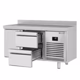 Tavolo refrigerato PREMIUM PLUS - 1468x600mm - Ventilata - 250 L - con 1 porta - con 2 cassetti - Alzatina