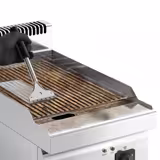 Plancha électrique - plaque acier - 3,6 kW - Rainurée - Surface de cuisson : 395x535mm