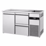 Comptoir de bar réfrigéré PREMIUM - 1550x700 mm - 1 porte et 2 tiroirs