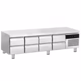 Tavolo refrigerato [+2°/+8°C] - 2400mm - 386L - 8 cassetti - 8x GN 1/1 - Per IT