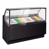 Ice Cream Display Counter THEO – 1771 mm – Ventilated – for 9× 5 Litres Ice cream containers – Black