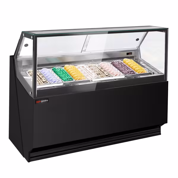 Vetrina Gelato   THEO - 1771 mm - a convezione - per 9 contenitori da 5 litri - nero