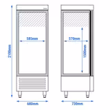 Kühlschrank Edelstahl PREMIUM - 600 Liter - mit 1 Tür