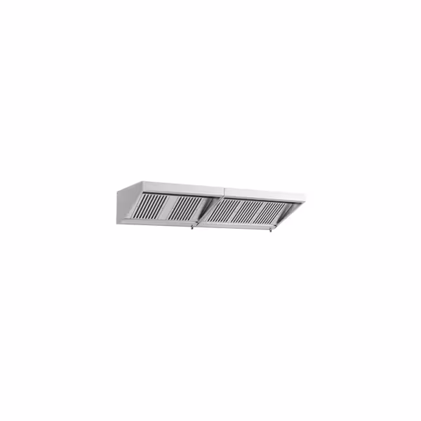 Commercial Wall-Mounted Extraction Canopy - 2600mm - with Baffle Filters & LED Lighting