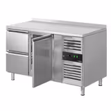 Tavolo refrigerato ECO - 1360x700mm - con 1 porta e 2 cassetti e con alzatina
