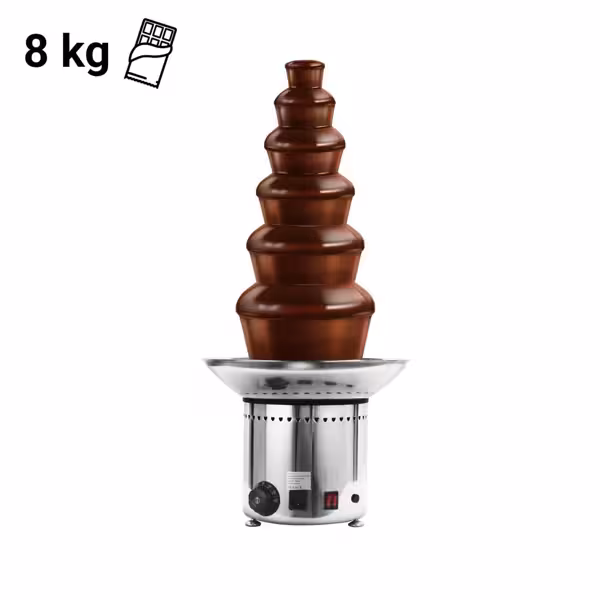 Chocoladefontein RVS - 6 lagen - 300W - capaciteit 8kg - hoogte 84cm