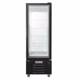 Panoramische vitrine - 340 liter - 650mm - glazen deur achter - met 5 glazen planken - Zwart