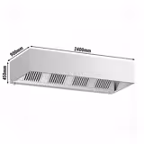 Commercial Wall-Mounted Extractor Hood – 2400mm – with Baffle Filters & Lighting