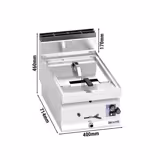 Plinska friteza - 10 L - 6,9 kW - s ispustom za ulje - stolna
