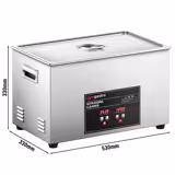 Ultrasonic Cleaner - 30L - 600W potenza ultrasonica - 40kHz - con riscaldamento - 20-80°C - digitale - funzione degassaggio - con valvola di scarico