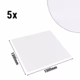 (5 pcs) Damask Tablecloth Tessin Atlas - Satin Band - 130x130cm - White