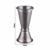 (6 st) Jigger i rostfritt stål - dubbelsidig - 2 cl & 4 cl - med nivåstreck 1 cl & 3 cl