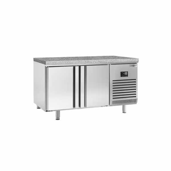 Masă frigorifică panificatie PREMIUM PLUS - 1618x800 mm - 420 L - cu 2 uși - blat de granit