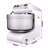 Spiraalkneder PREMIUM PLUS - 205l / 130kg - 2 snelheden - met vaste kom - 2 motoren - timerfunctie - 400V - speciaal voor brooddeeg