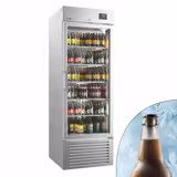 Frigider pentru băuturi SUPERCOOLER - argintiu - interior inox - cu o ușă din sticlă