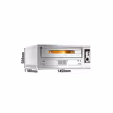 (2 stuks) Gas pizzaoven - 2 kamers - 2x6 pizza’s Ø33cm (chamotte bakvloer) - tot 370°C - Handmatig - 1450x1180x560mm