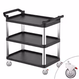 Chariot de Service - Plastique - 800x500mm - 3 Niveaux - avec Roues Silencieuses