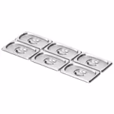 (6 piezas) Tapa de acero inoxidable GN 1/9