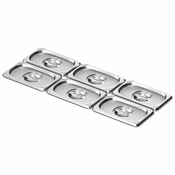(6 stuks) RVS deksel GN 1/9
