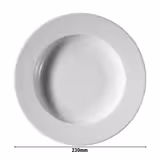 (12 adet) PERA - Çukur Tabak - Porselen, Ø230mm, Beyaz