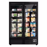 Estante de congelador de pared - 1310mm - 991 litros - con iluminación LED, puertas de cristal aislante y 5 estantes