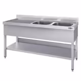 Evyeli Yıkama Tezgahı ECO - 1600x600mm - Alt Tablalı & Çift Evyeli