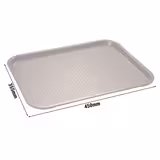 (6 kpl) Tarjotin - FAST FOOD - Polypropeeni - 450x355 mm - Korkeus: 25 mm - Ruskea - Teksturoitu pinta, pinottava, konepesunkestävä, iskunkestävä