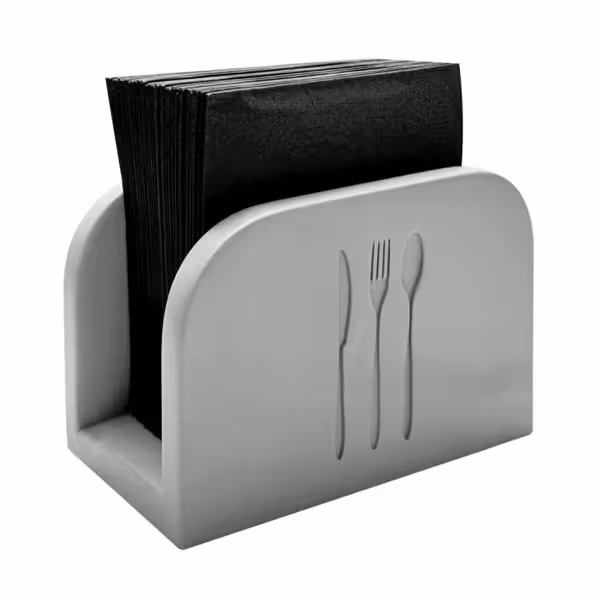 (6 unid) porta-guardanapos ELEMENT - Betão - para aprox. 50 guardanapos 20x20cm (cocktail) - 160x75x100mm - Cinzento - incl. base que não risca os móveis