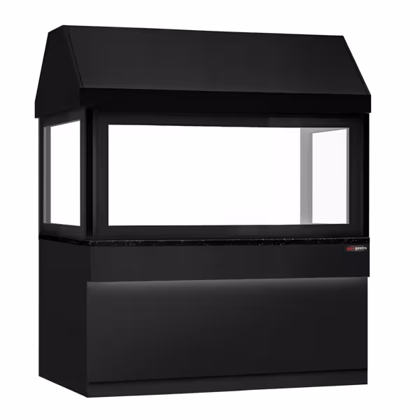 Elemento neutro per barbecue a carbone TORONTO - 1900mm - frontale nero - piano di lavoro in granito nero