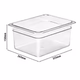 (6 stuks) CAMBRO | Camview® - Copolymeer Gastronormbak 1/2 - Helder - Hoogte: 150mm - BPA-Vrij
