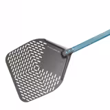 Pala per pizza - EVOLUZIONE - Alluminio anodizzato - testa forata - 360x360mm - anodizzata in ossido duro - Manico in alluminio