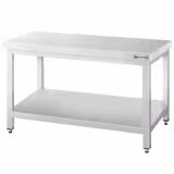 Nerezový podstavný stůl 2000x600 mm - se spodní policí a bez obkladového panelu