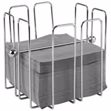 (6 stuks) Servethouder - WIRE - verchroomd staal - 190x190mm - voor ca. 150 cocktailservetten - incl. verzwaringsblok