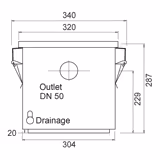 Commercial grease trap - 20 litres - incl. 10-litre sludge trap - for up to 50 portions/day